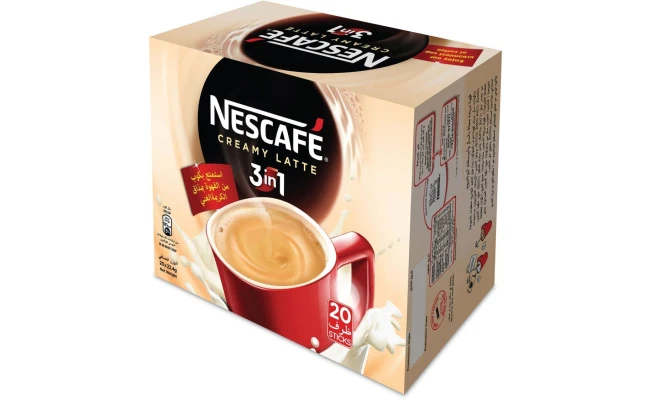 NESCAFE 3 in 1 Creamy Latte 22.5g, Pack Of 20